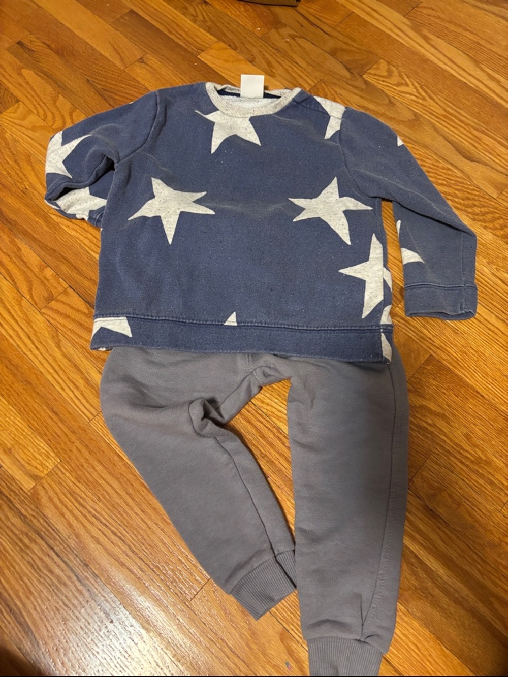 Zara Navy Star-Print Sweatshirt and Gray Joggers Set